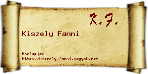 Kiszely Fanni névjegykártya