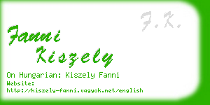 fanni kiszely business card